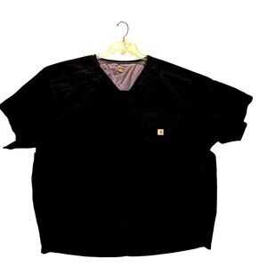 Carhartt Mens 3XL Scrub Ripstop Top Black V Neck Nurse Doctor Rugged Flex Short